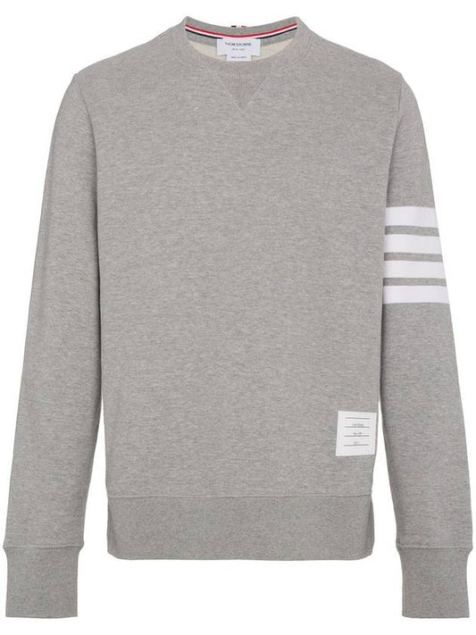 4 Bar Loopback Jersey Sweatshirt Light Grey - THOM BROWNE - BALAAN 1