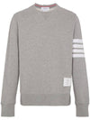 4 Bar Loopback Jersey Sweatshirt Light Grey - THOM BROWNE - BALAAN 1