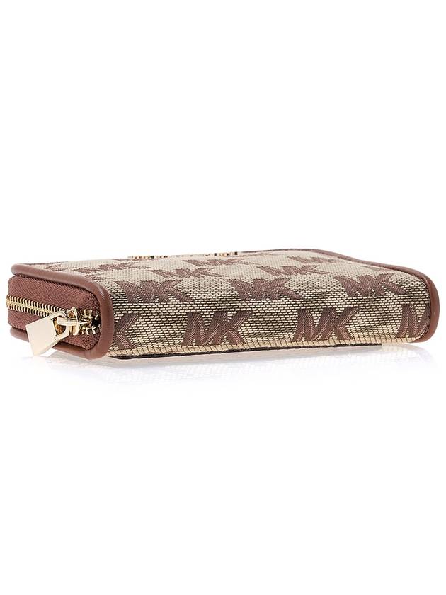 Jet Set Monogram Pattern Card Wallet Beige Ebony - MICHAEL KORS - BALAAN 6