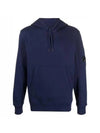 Logo Patch Drawstring Hoodie Navy - CP COMPANY - BALAAN 1