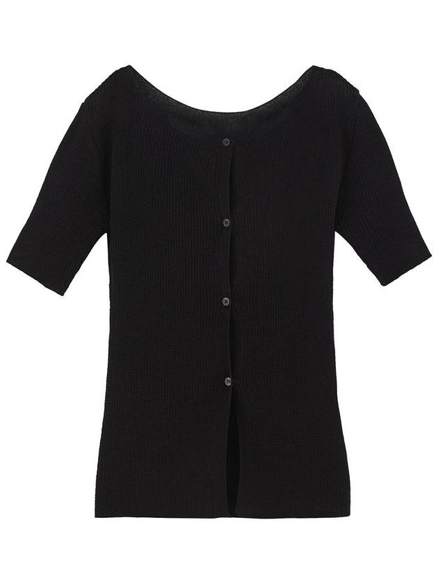 6 26 Pre order delivery two way short sleeve ribbed cardigan black - MSKN2ND - BALAAN 2