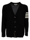 Men's Sustainable Classic Diagonal Wool Cardigan Black - THOM BROWNE - BALAAN 2