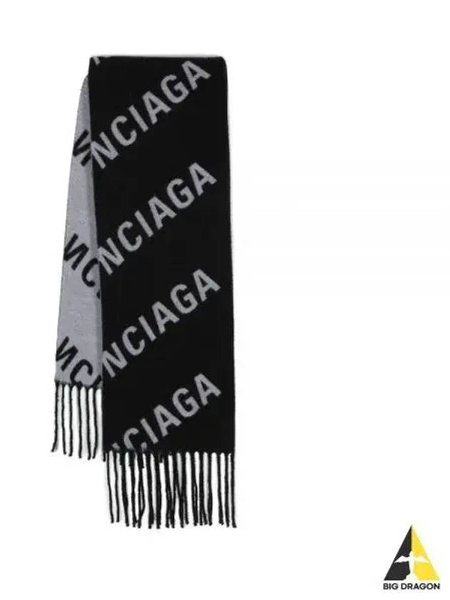 All-Over Logo Muffler Black - BALENCIAGA - BALAAN 2