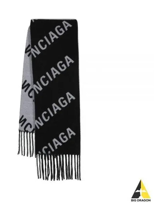 All-Over Logo Muffler Black - BALENCIAGA - BALAAN 2