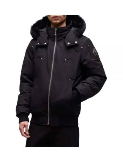 Men's Ballistic Bomber Jacket Black Fox Fur Black - MOOSE KNUCKLES - BALAAN 2