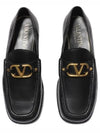 V Logo Leather Loafers Black - VALENTINO - BALAAN 2