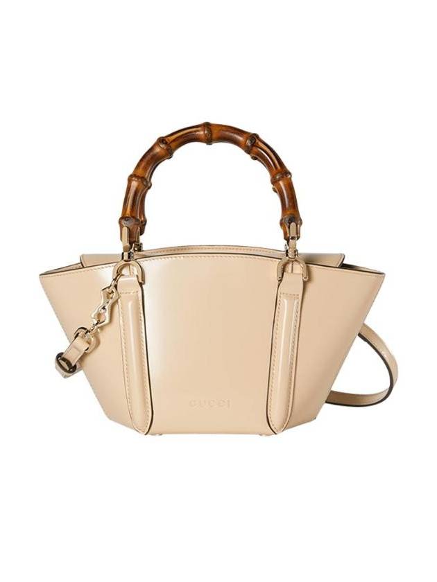 Bamboo Top Handle Mini Leather Tote Bag Light Beige - GUCCI - BALAAN 1