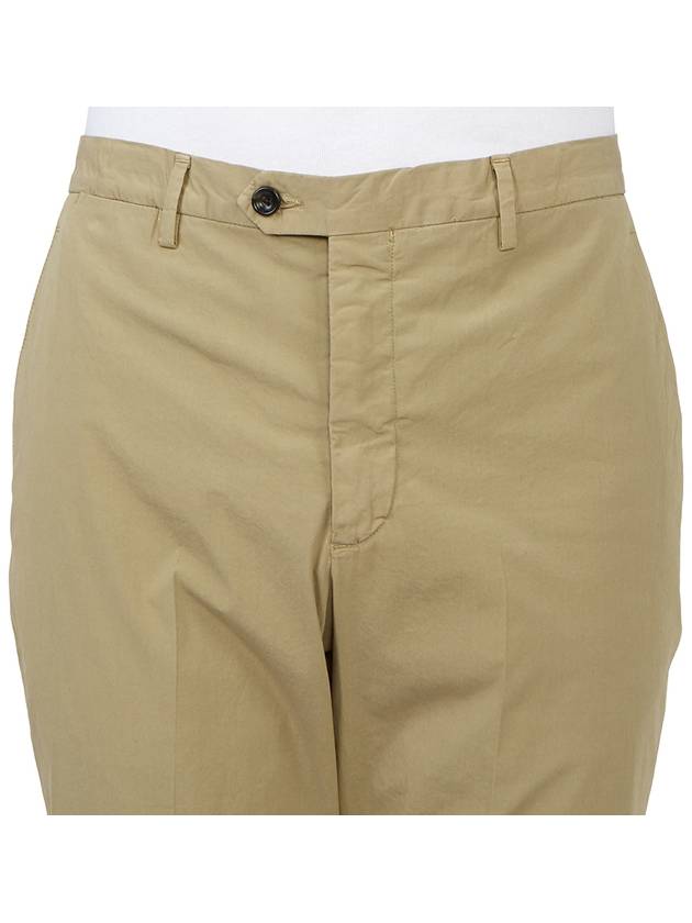 Men's Cotton Blend Straight Pants Beige - DRUMOHR - BALAAN 7