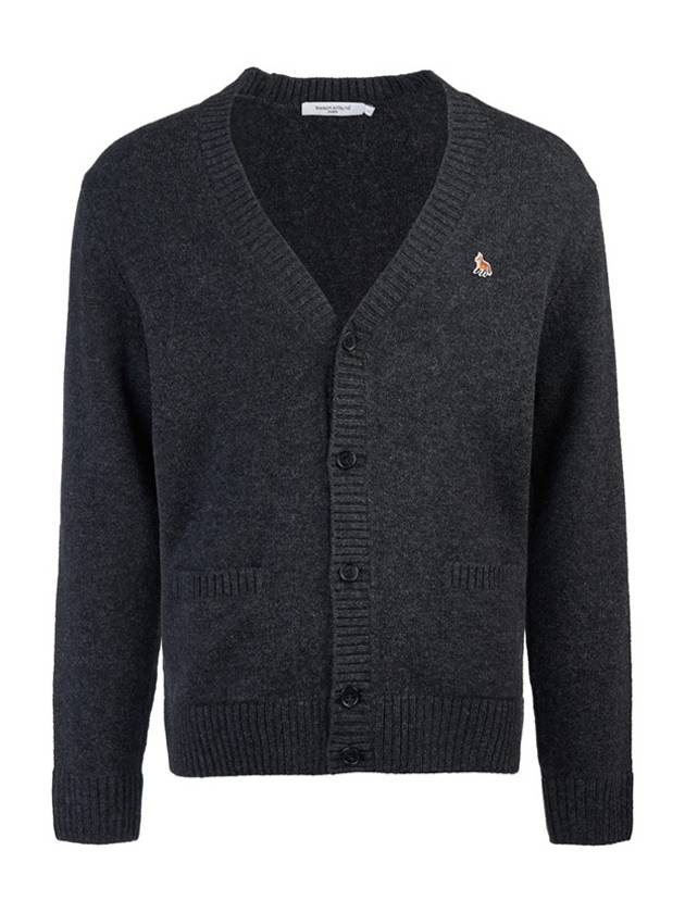 Baby Fox Patch Cosy Cardigan Dark Grey - MAISON KITSUNE - BALAAN 2