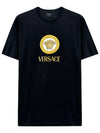 Embroidered Medusa Short Sleeve T-Shirt Black - VERSACE - BALAAN 2