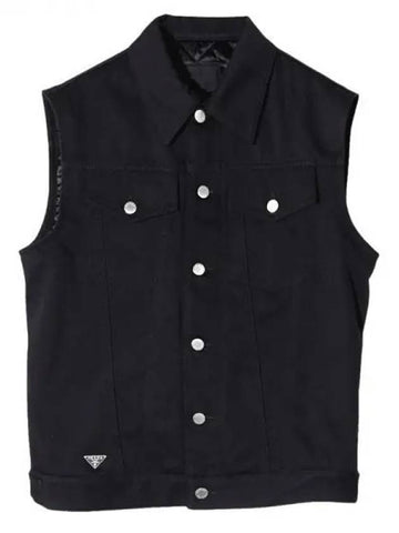 Bull Denim Vest Black - PRADA - BALAAN 1