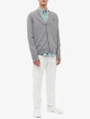 Keve Face Wool V-neck Cardigan Grey Melange - ACNE STUDIOS - BALAAN 7