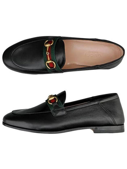 Women's Web Horsebit Leather Loafers Black - GUCCI - BALAAN 2