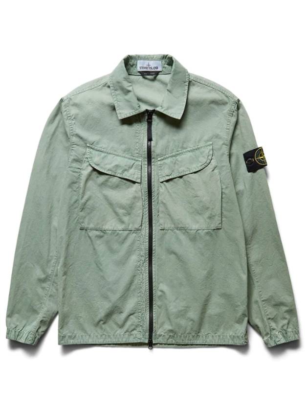 Wappen Patch Old Effect Zip-Up Jacket Green - STONE ISLAND - BALAAN 2