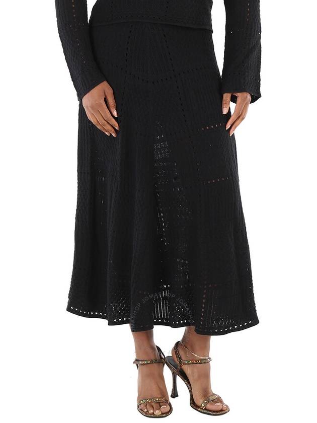 full embroidery knit A-line skirt black - CHLOE - BALAAN 2