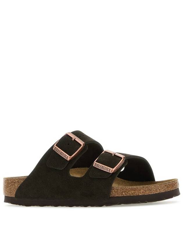 Arizona Suede Slider Slippers Dark Brown - BIRKENSTOCK - BALAAN 3