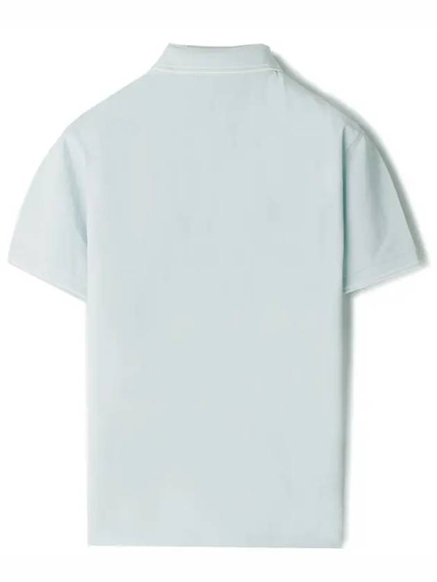 Organic Cotton Elastane Polo Shirt Sky Blue - STONE ISLAND - BALAAN 3