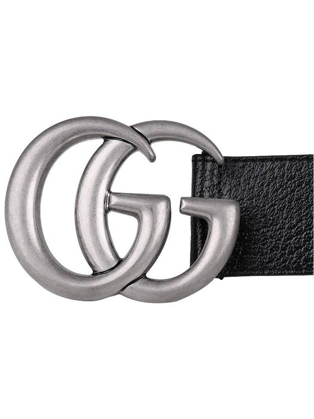 GG Marmont Double Buckle Belt Black Silver - GUCCI - BALAAN 6