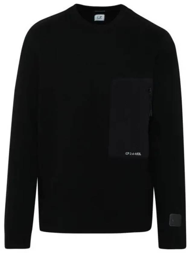 Pocket Zipper Wool Knit Top Light Black - CP COMPANY - BALAAN 2