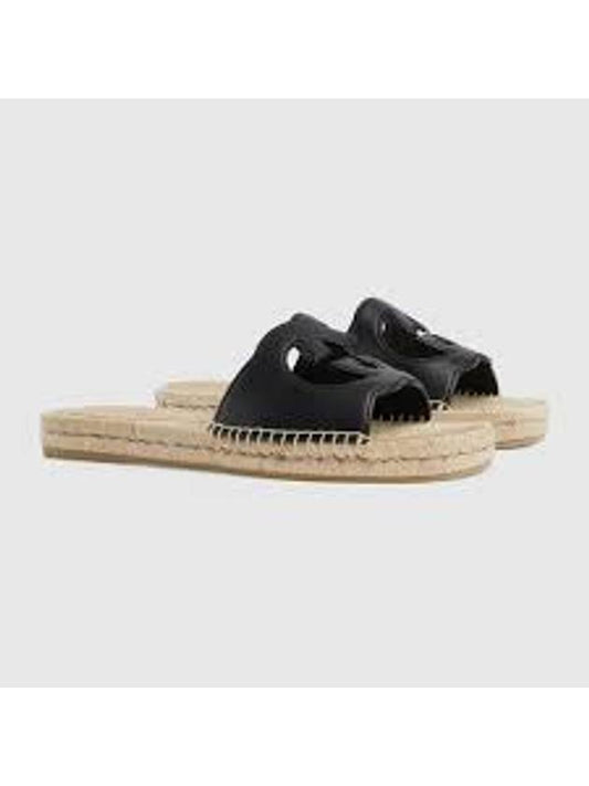 Interlocking G cut-out slide sandals - GUCCI - BALAAN 1