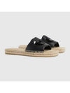 Interlocking G Cutout Slide Slippers Black - GUCCI - BALAAN 2