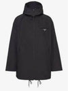 Technical Poplin Hooded Raincoat Black - PRADA - BALAAN 2