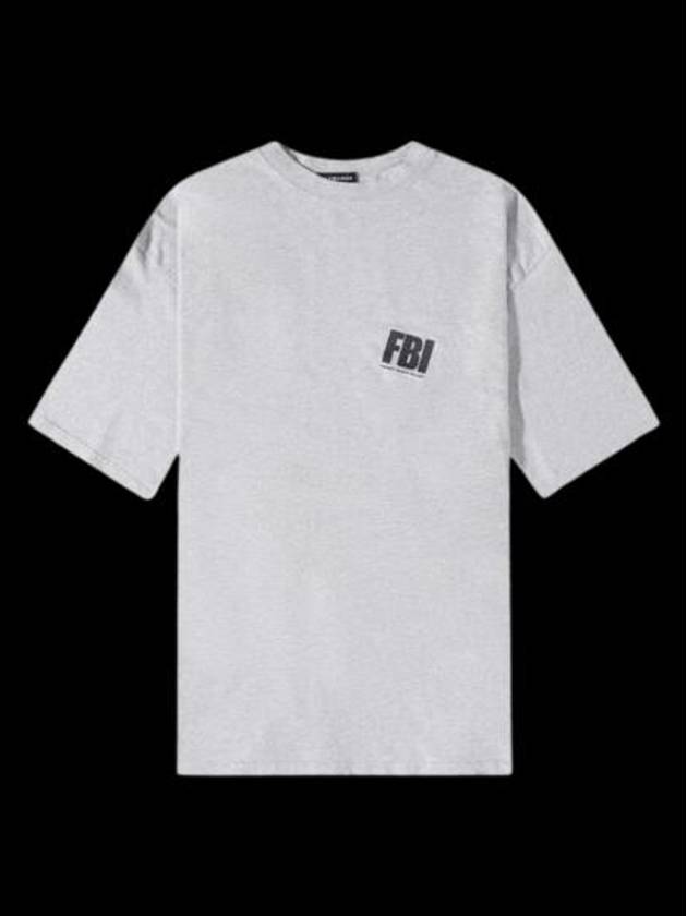 FBI Logo Oversized Short Sleeve T-Shirt Grey - BALENCIAGA - BALAAN 2