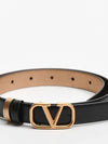 V Logo Signature Leather Belt Black - VALENTINO - BALAAN 2