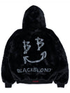 e spray smile logo fur hood zip-up black - BLACKBLOND - BALAAN 1