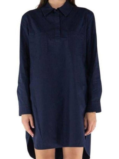 Angela Mini Shirt Collar Cotton Short Dress Navy - A.P.C. - BALAAN 2