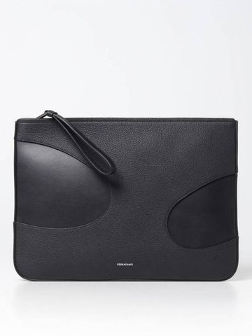 Cut Out Detailed Clutch Bag Black - SALVATORE FERRAGAMO - BALAAN 1