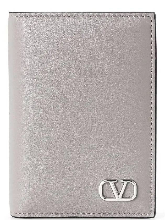 V Logo Half Wallet Grey - VALENTINO - BALAAN 2