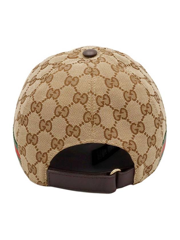 Beige Original GG Canvas WEB Detail Baseball Cap S 200035 - GUCCI - BALAAN 4