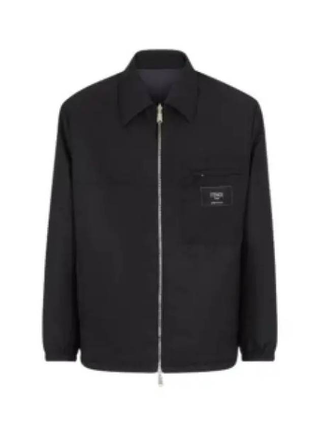 Nylon Reversible Zip-Up Jacket Black - FENDI - BALAAN 2