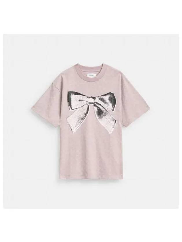 Signature Bow T Shirt in Organic Cotton CX242 VQ4 - COACH - BALAAN 1