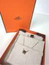 Pop H Pendant Mini Ache Necklace Black Yellow Gold - HERMES - BALAAN 4