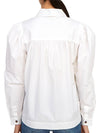 Cotton Poplin Long Sleeve Shirt White - GANNI - BALAAN 5