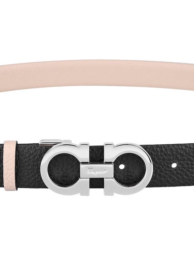 Reversible Gancini Belt Beige Black - SALVATORE FERRAGAMO - BALAAN.