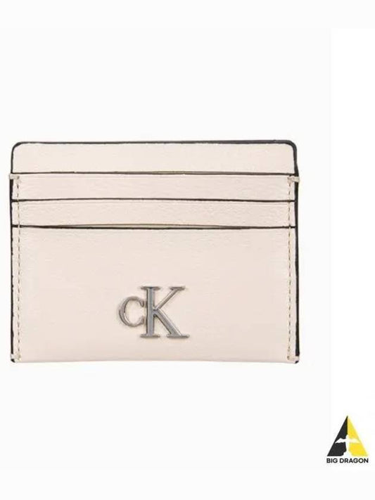 JEANS Women s CKJ Minimal Monogram Card Case Pink Ivory 4K1067G MTR - CALVIN KLEIN - BALAAN 1