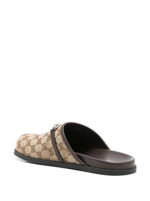 Men s Horsebit GG Canvas Slippers Beige - GUCCI - BALAAN 5