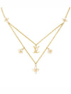 LV Floragram Necklace Gold - LOUIS VUITTON - BALAAN 3