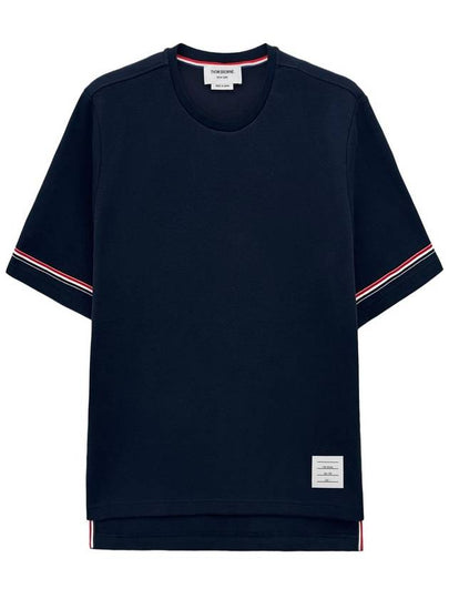 Cotton Rugby Short Sleeve T-Shirt Navy - THOM BROWNE - BALAAN 2