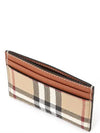 Check Print Leather Card Holder Beige - BURBERRY - BALAAN 5