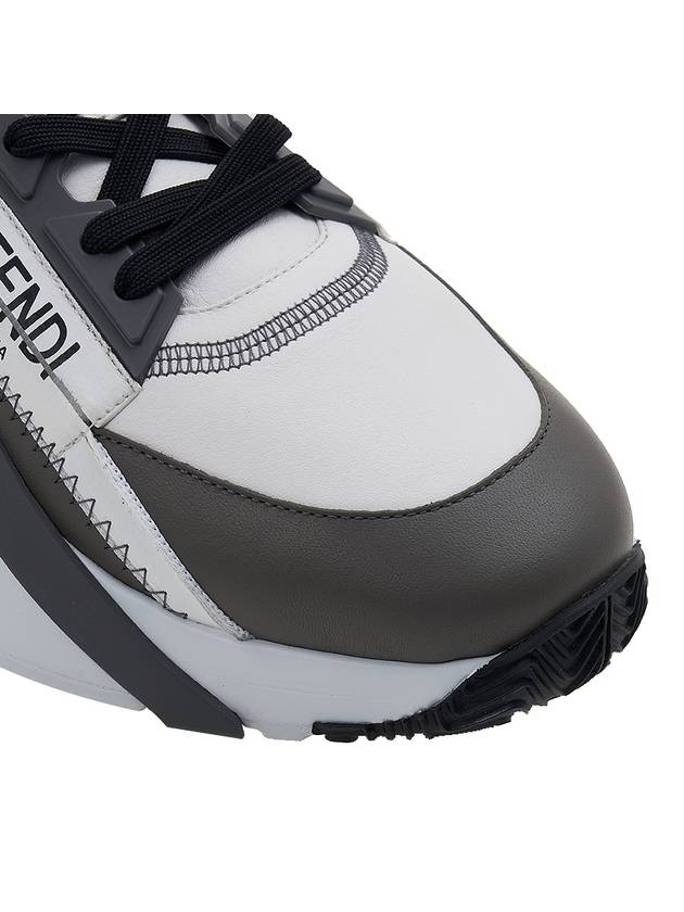 Flow FF Jacquard Leather Running Low Top Sneakers Grey - FENDI - BALAAN 10