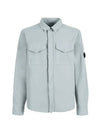 Lens Wappen Gabardine Overshirt Zip Up Jacket Grey - CP COMPANY - BALAAN 1