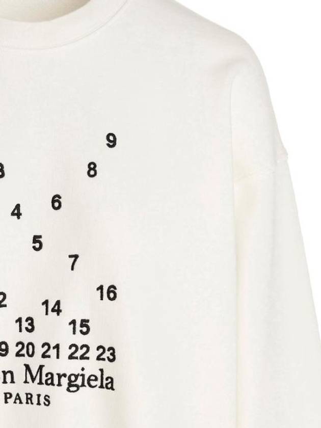 Women's Numbering Logo Print Cotton Sweatshirt White - MAISON MARGIELA - BALAAN 4