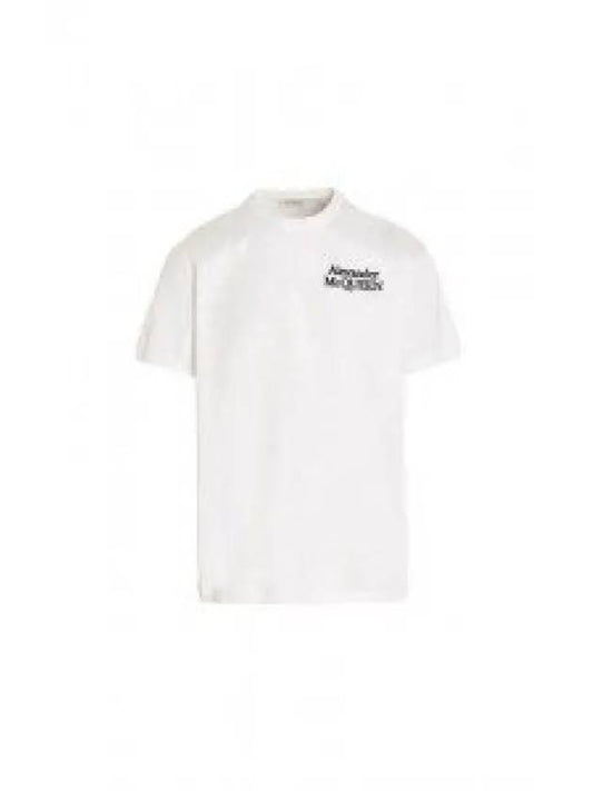 Allen Sanders McQueen Embroidered Logo Short Sleeve T Shirt White 682868QTX899000 965970 - ALEXANDER MCQUEEN - BALAAN 1
