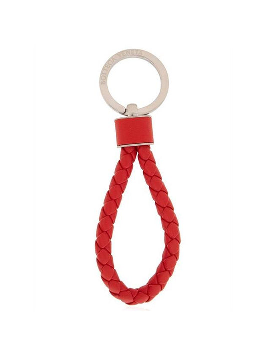 Intrecciato Leather Key Holder Red - BOTTEGA VENETA - BALAAN 1