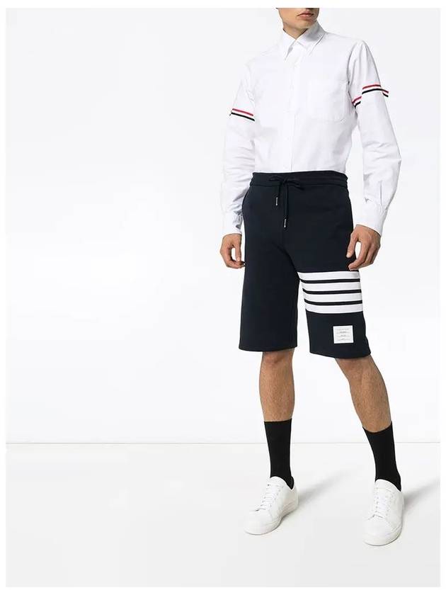 Cotton Loopback Knit Engineered 4-Bar Sweatshorts Navy - THOM BROWNE - BALAAN 4