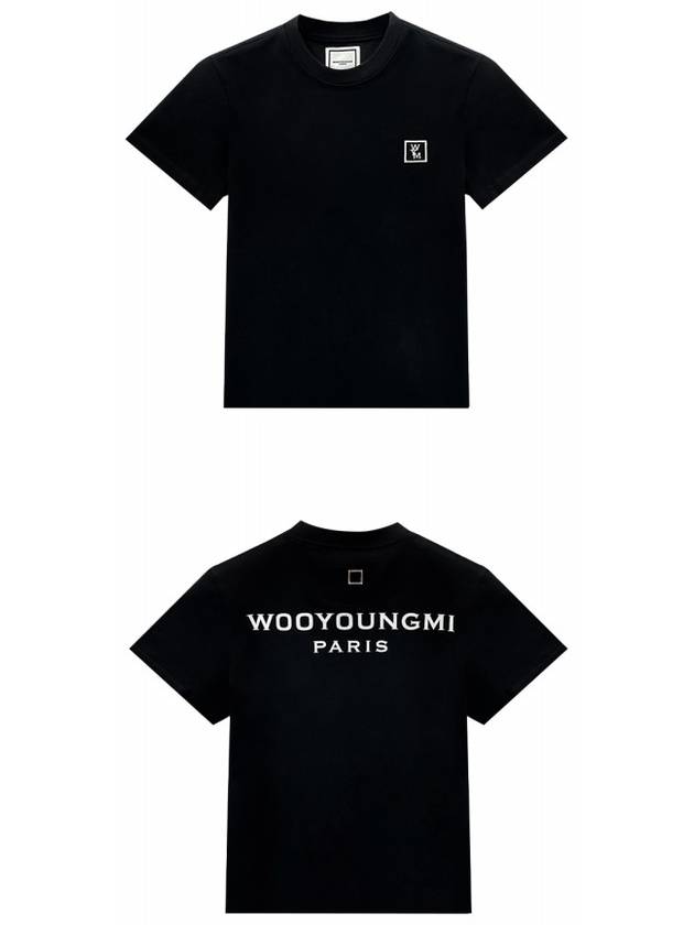 M231TS07708B Back Logo Cotton Short Sleeve T-Shirt Black Women T-Shirt TEO - WOOYOUNGMI - BALAAN 4